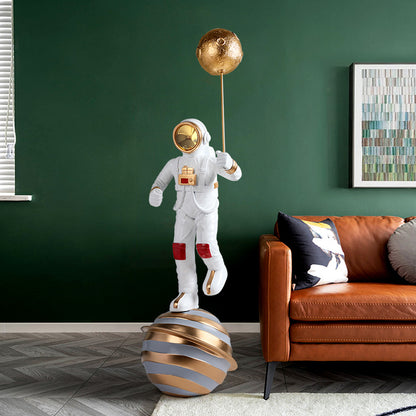 Decoración creativa de piso grande para sala de estar de astronauta