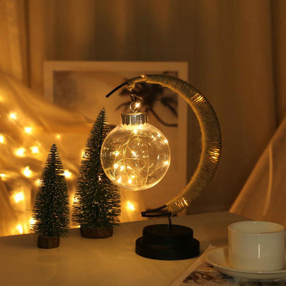 Lampe LED en forme de boule de lune, boule de vœux en forme de cœur pour fille