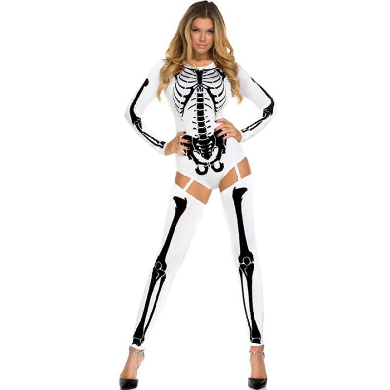 Costume de cosplay d'Halloween Crâne Zombie Uniforme