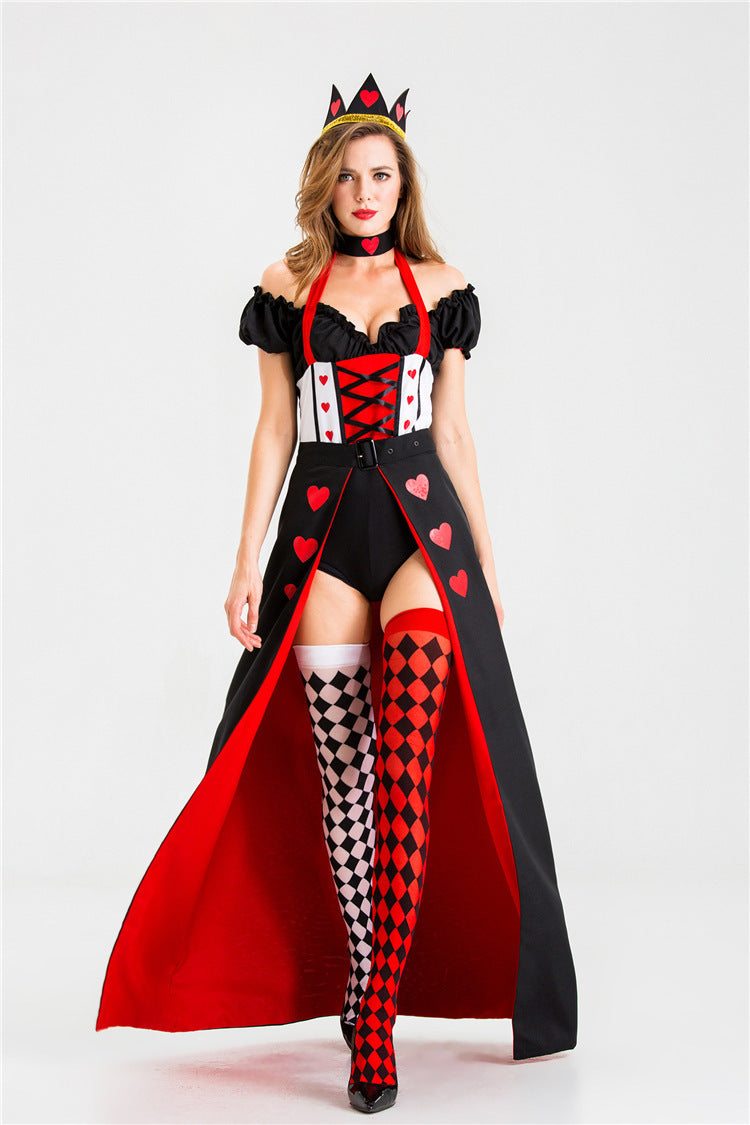 Costume d'Halloween uniforme de la reine de cœur