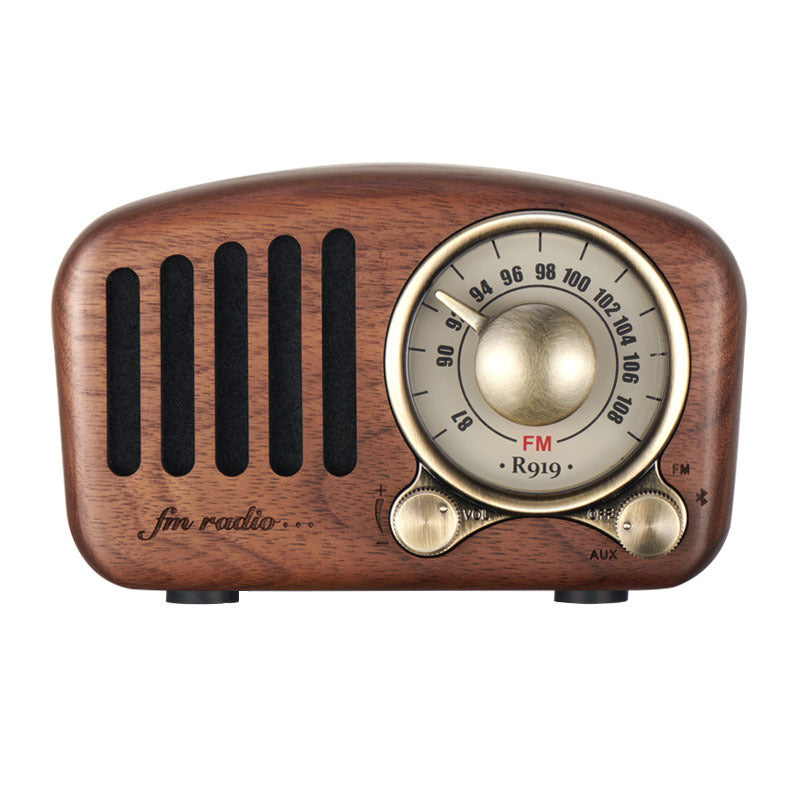 Mini altavoz inalámbrico retro de madera