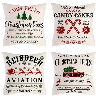 Home Decoration Christmas Pillow Cover Four-piece Set