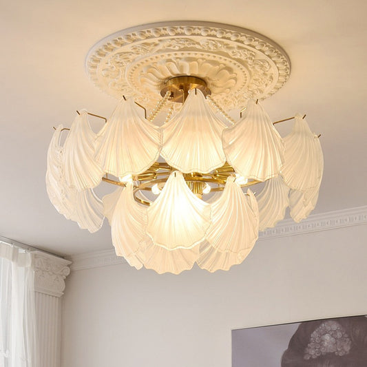 Luxury Pearl Shell Glass Living Room Pendant Lamp