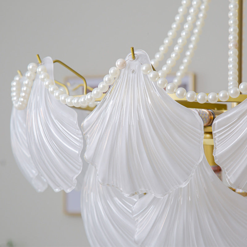 Luxury Pearl Shell Glass Living Room Pendant Lamp