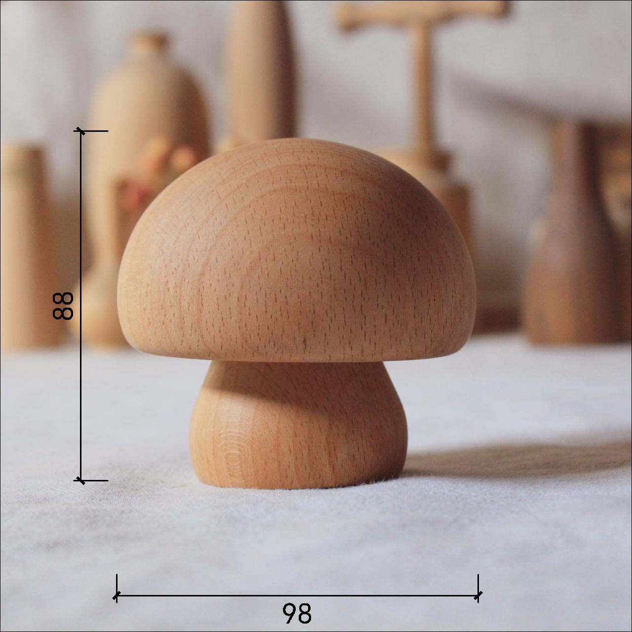 Veilleuse rechargeable en forme de champignon en bois massif