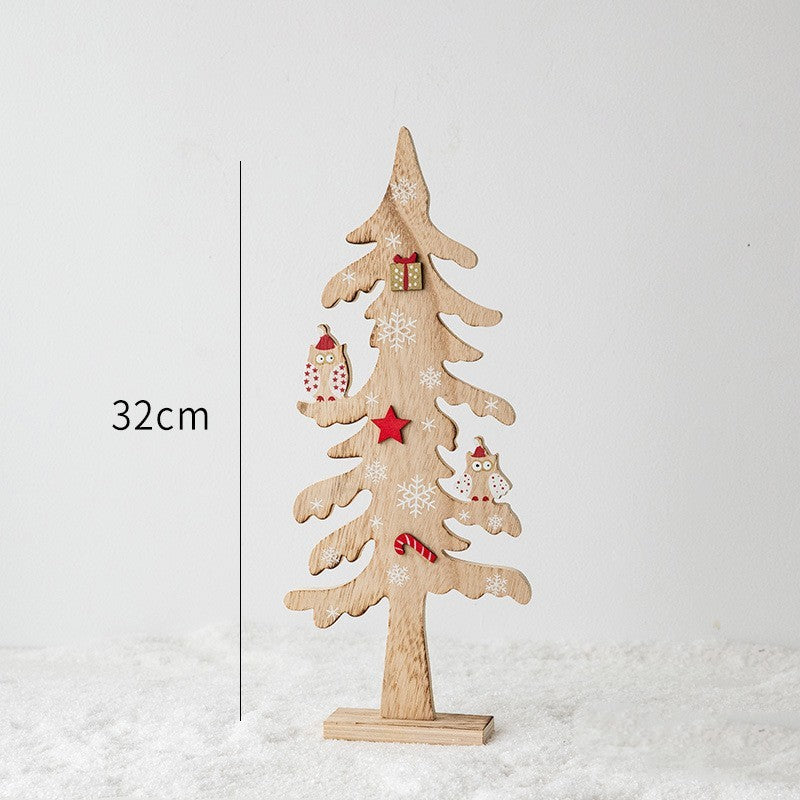 Creative Wooden Christmas Tree Mini Decorations