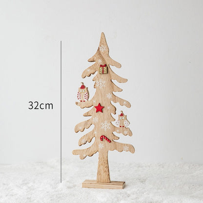 Creative Wooden Christmas Tree Mini Decorations