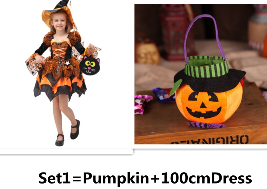 Halloween Children Costume Cosplay Witch Princess Dress