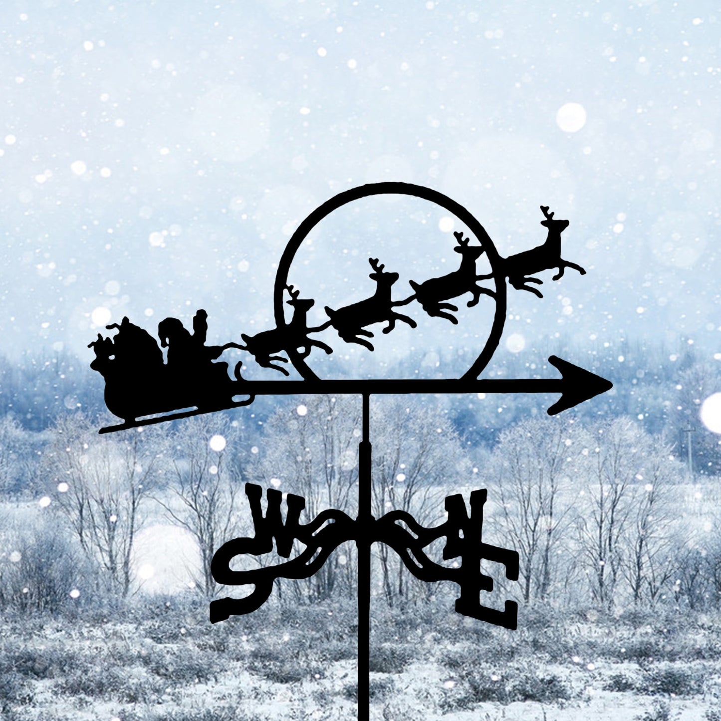 Cow Christmas Deer Weathervane Metal Silhouette