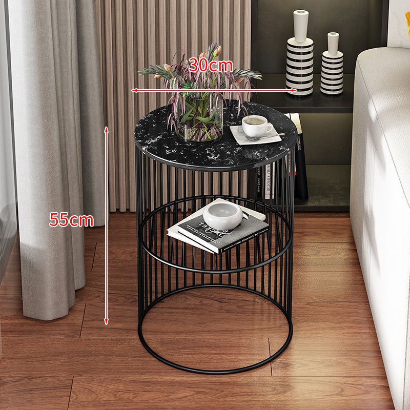 Wrought Iron Small Coffee Table Living Room Mini Storage Rack