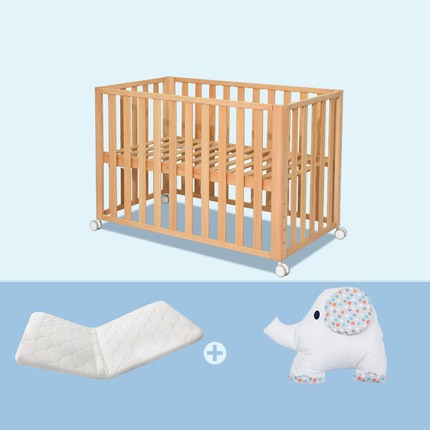 Beech Solid Wood Splicing Movable Multi-functional Crib