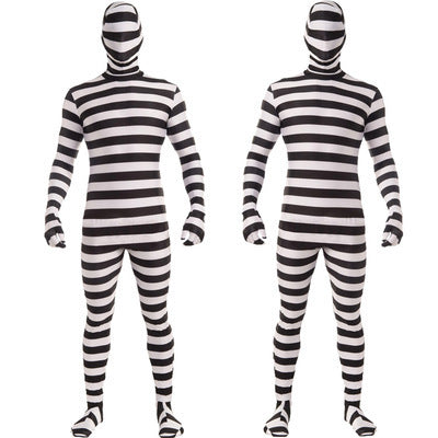 Halloween black and white prison uniform