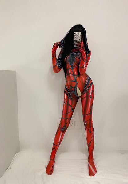 Halloween Cosplay Costume Female Zipper Crotch Sexy Lingerie Bodysuit