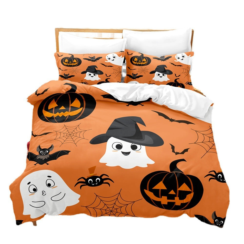 Juego de tres piezas de ropa de cama navideña de sábanas de la serie Halloween