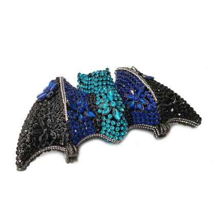 Pochette de luxe en forme de chauve-souris d'Halloween avec diamants