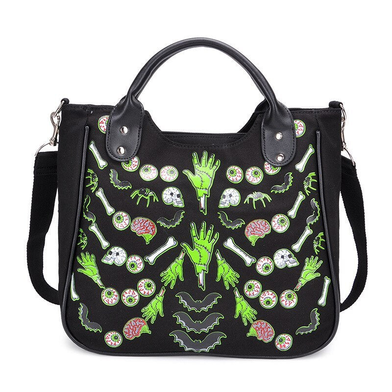 Bolso de mano con estampado de calavera de Halloween