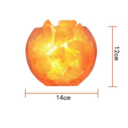 Lámpara de mesa de noche para dormitorio, lámpara de sal de cristal