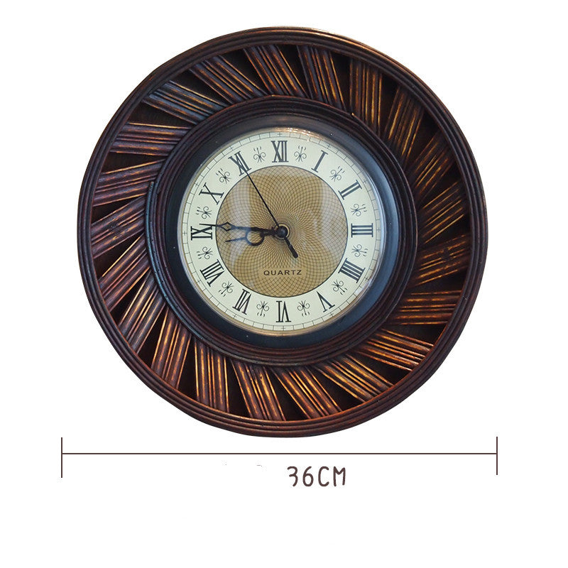 American Style Retro Wall Clock Pastoral Living Room Art