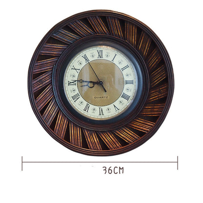 American Style Retro Wall Clock Pastoral Living Room Art