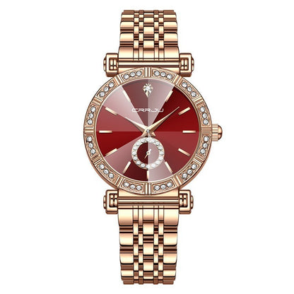 Montre pour femme avec ceinture en acier incrustée de diamants