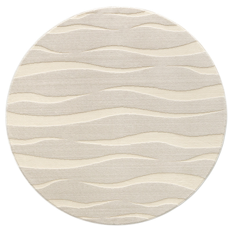 French Minimalist Living Room Round Rug