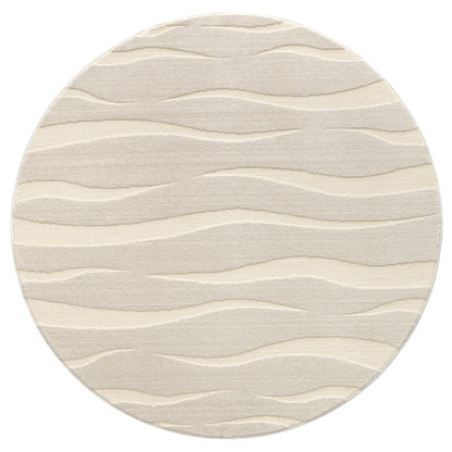 French Minimalist Living Room Round Rug