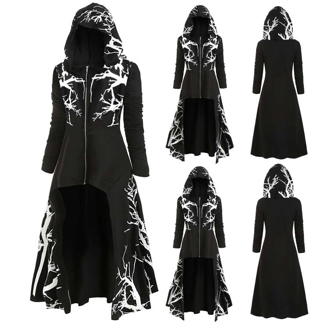 Nueva capa de vestido de Halloween chaqueta de manga larga con estampado irregular