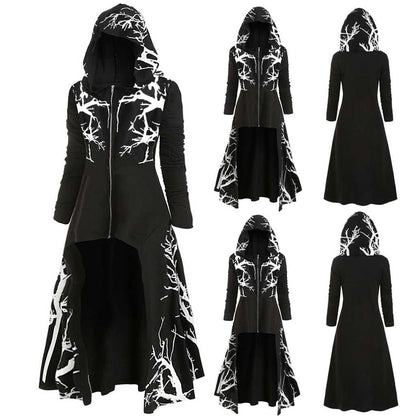 Nouveau Halloween habiller cape irrégulière imprimé à manches longues veste