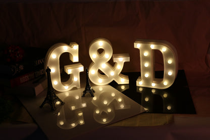 26 Letters White LED Night Light Marquee Sign Alphabet Lamp