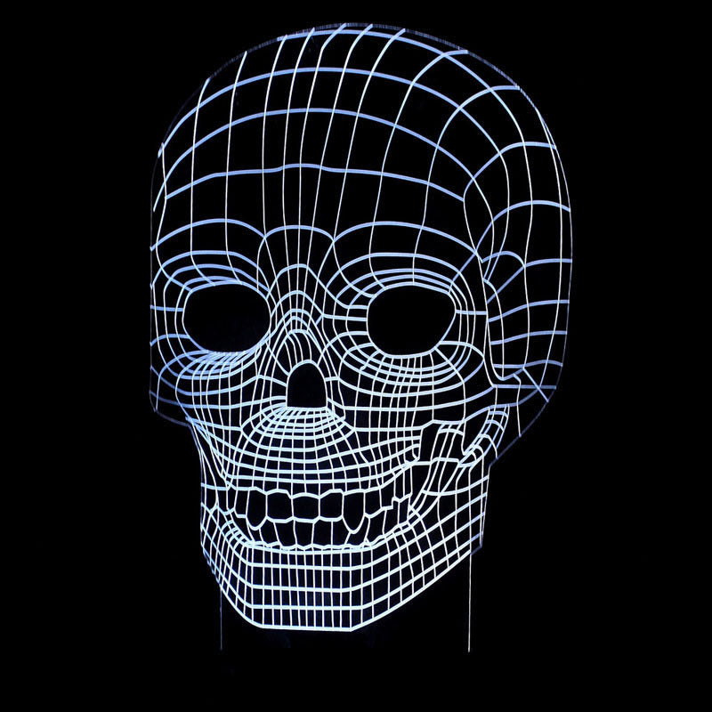 3D LED Color Night Light Changing Lamp Halloween Skull  Light Acrylic 3D Hologram Illusion Desk Lamp For Kids Gift Dropship