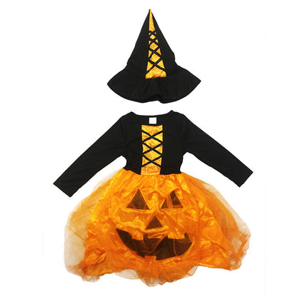 Costume d'Halloween Robe Lumineuse Citrouille pour Enfants