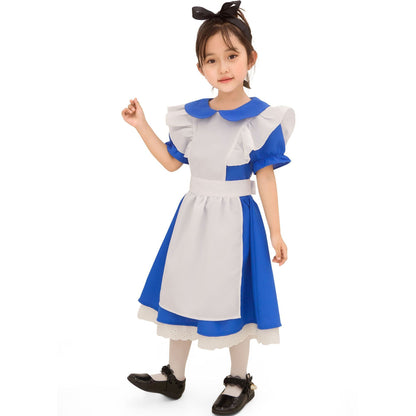 Costume de femme de chambre mignon jeu de rôle femme de chambre costume d'Halloween journée des enfants maternelle filles vêtements de spectacle