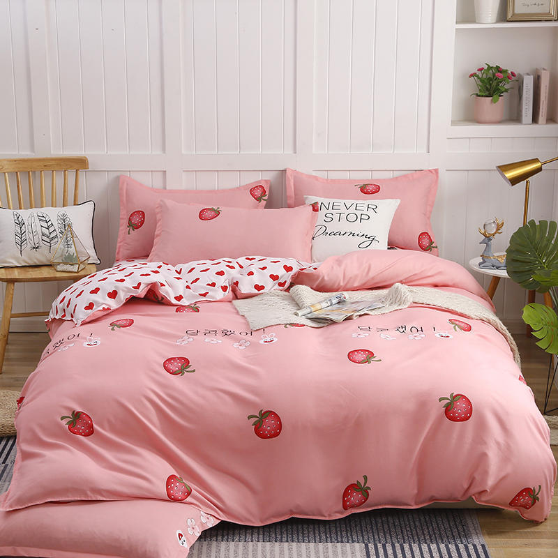 Housse de couette simple en coton poncé, ensemble de quatre pièces, épaississant, pour petit lit