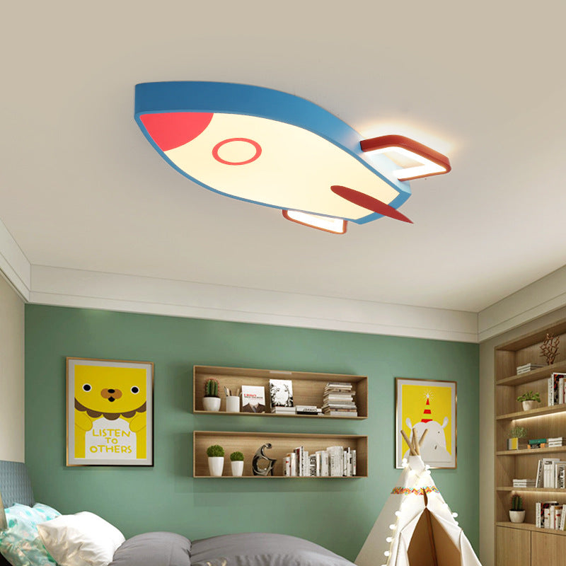 Lampe créative en aluminium en forme de fusée pour enfants, dessin animé