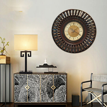 American Style Retro Wall Clock Pastoral Living Room Art