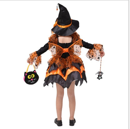 Déguisement d'Halloween pour enfants, robe de princesse sorcière Cosplay