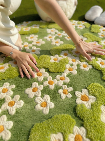 Alfombra de lana hecha a mano sofá mesa de centro alfombra de piso