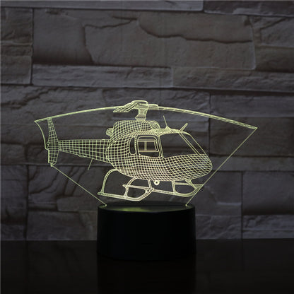 Helicopter series 3D night light colorful touch led desk lamp