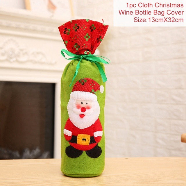 Wine Bottle Cover Merry Christmas Decorations