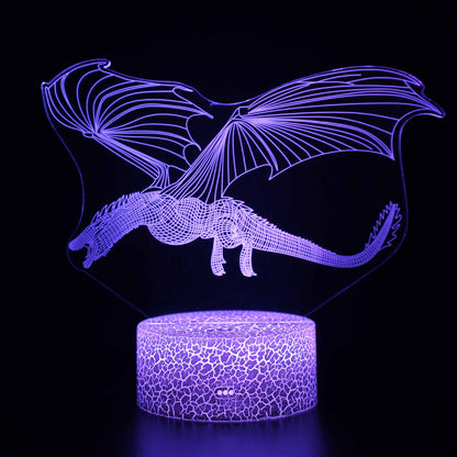 Veilleuse LED 3D série dinosaure, lumière tactile colorée avec télécommande