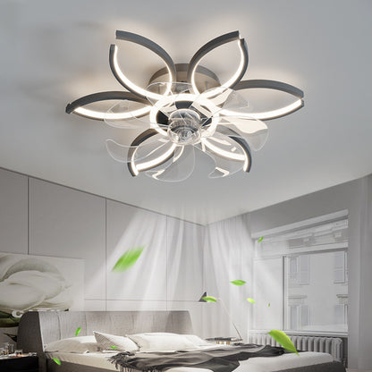 Lampe de ventilateur d'aspiration intelligente domestique de luxe légère