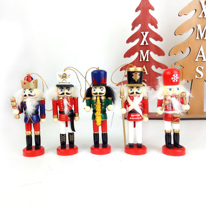 Christmas Decorations Wooden Nutcracker 12cm Pendant