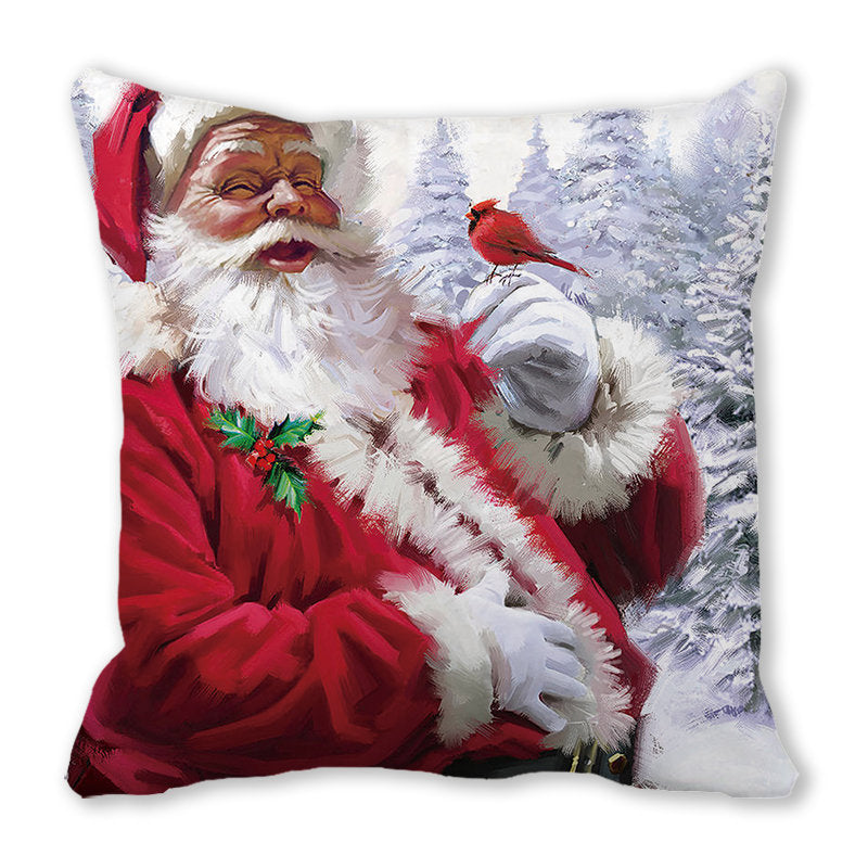 Merry Christmas Christmas Encryption Peach Skin Fabric Home Decoration Sofa Cushion Pillow ZT428