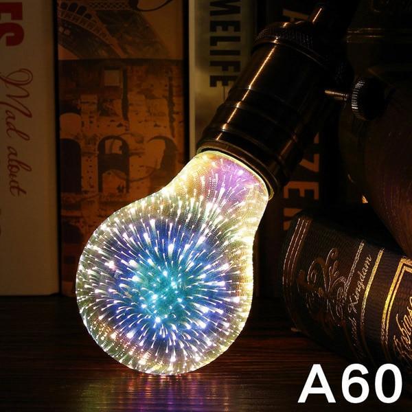 Ampoule LED de décoration 3D, feu d'artifice 110 220V ST64 G95 G80 G125 A60, bouteille en forme de cœur, lumières de vacances, nouveauté, lampe de noël