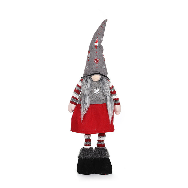 Christmas Decorations Retractable Faceless Doll Pointed Hat