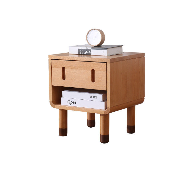 All Solid Wood Children's Bedside Table Modern Bedroom Storage