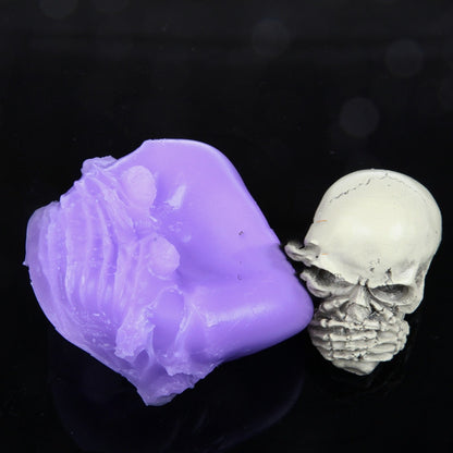 Moule en silicone tridimensionnel en forme de crâne d'Halloween