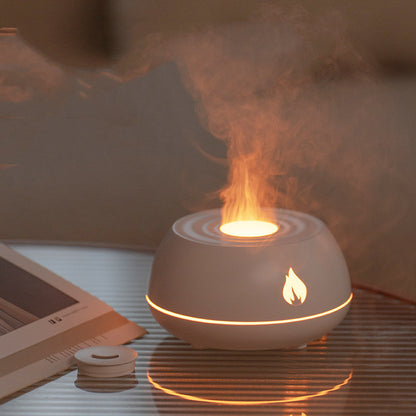 Humidificateur de flamme diffuseur d'aromathérapie 7 couleurs lumière humidificateur d'air domestique 130ML USB diffuseur d'huile essentielle de parfum de pièce