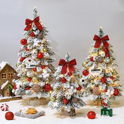 Flocking Small Mini PVC Pointed Christmas Tree Decorations