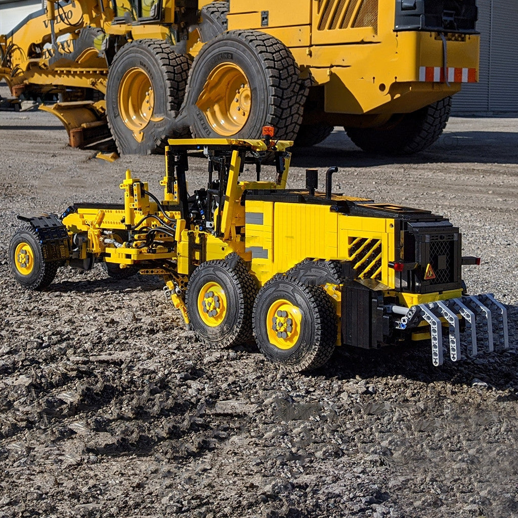 Juguetes de bloques de construcción ensamblados con niveladora grande